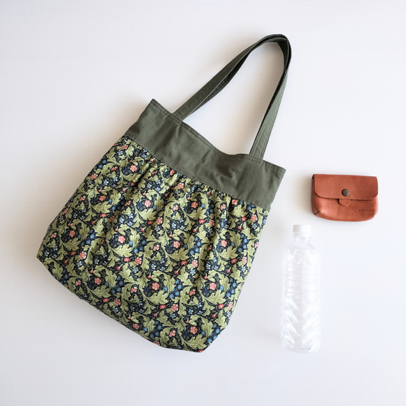 【１点物シリーズ】花柄　持ち手49 　  持ち手グリーン 3枚目の画像