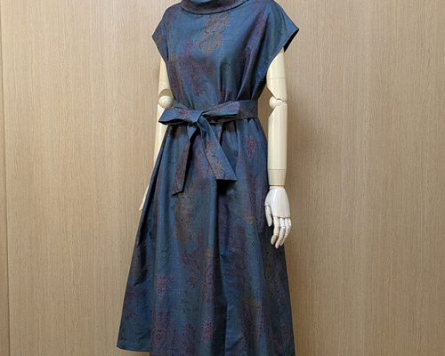 SOLD 着物リメイク ワンピース 大島紬 L〜LL ワンピース さら