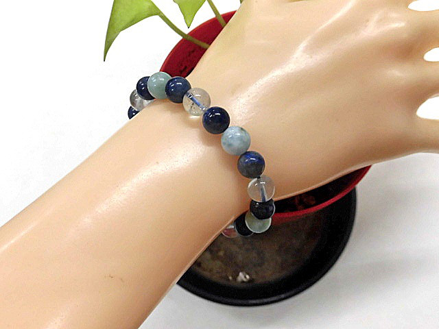 天然石 ラリマー(ペクトライト)ブレスレット 内周16.0cm  　　250720283