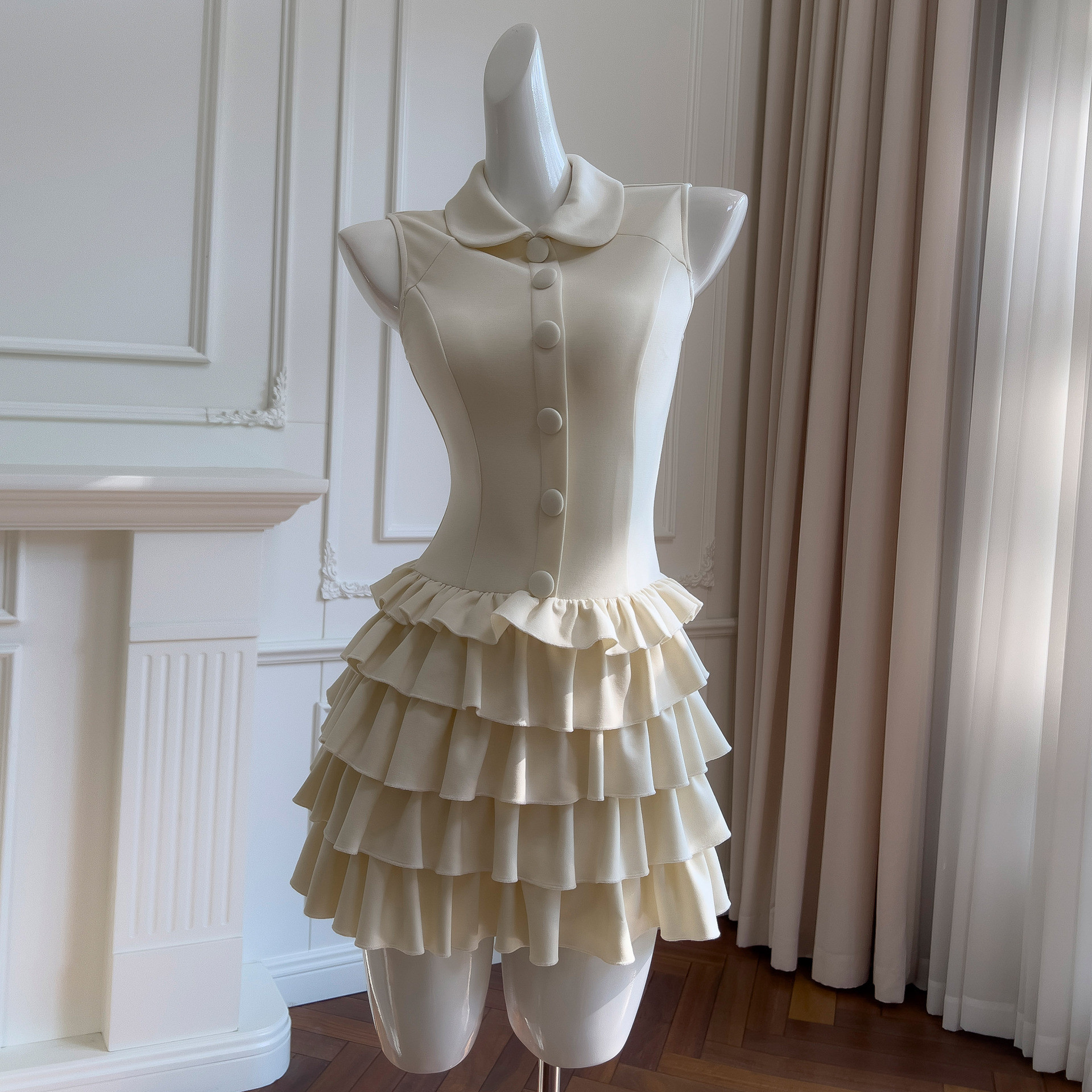 ドレス パーティー ウェディングドレス ショート ワンピース プリンセス 白 可愛い 上品 韓国風 お呼ばれ 69281