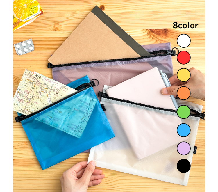 【仕分けがはかどる】A6・A5・B5サイズの軽量ナイロンポーチ3点セット｜登山や旅行にも　撥水