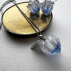 鬼灯レジンの3点セット（耳飾り&ネックレス） 7枚目の画像