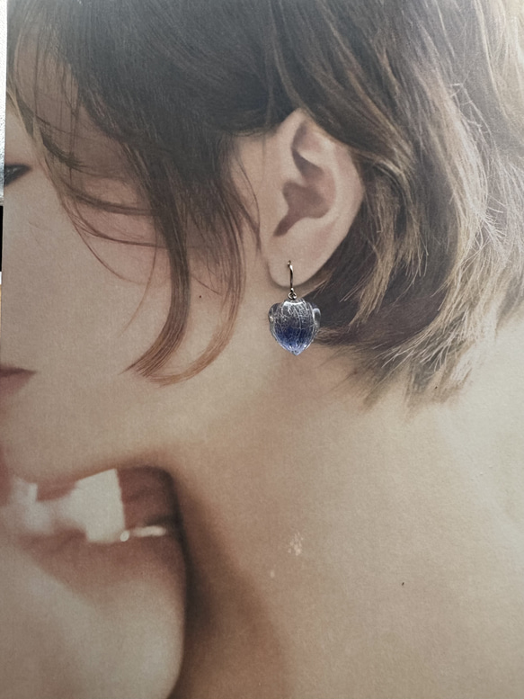 鬼灯レジンの3点セット（耳飾り&ネックレス） 5枚目の画像