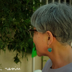 鬼灯レジンの3点セット（耳飾り&ネックレス） 13枚目の画像