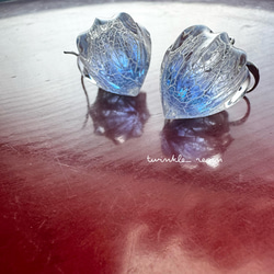 鬼灯レジンの3点セット（耳飾り&ネックレス） 1枚目の画像