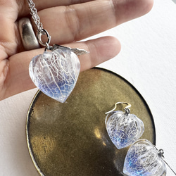 鬼灯レジンの3点セット（耳飾り&ネックレス） 6枚目の画像