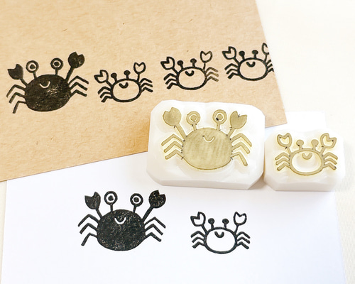 カニの消しゴムはんこ #241 はんこ・スタンプ こぶたのおみせ 通販
