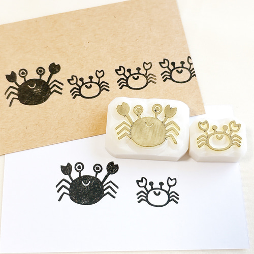 カニの消しゴムはんこ #241 はんこ・スタンプ こぶたのおみせ 通販