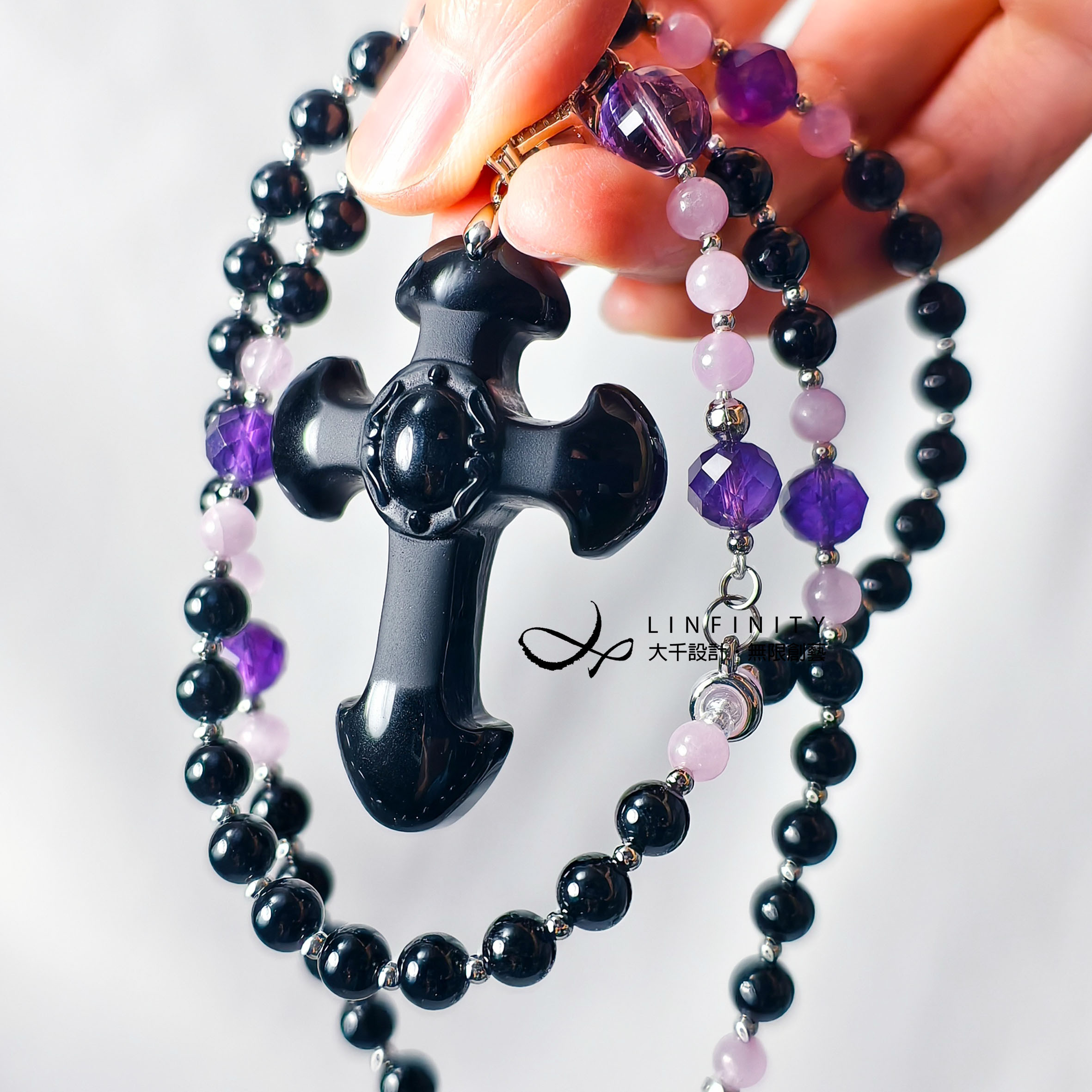 ✦❀ 新年のお祝い | 宝石 50% オフ ❀✦ 最高級の黒曜石、ブラックトルマリン、アメジスト、ローズロザリオ、カトリックの聖