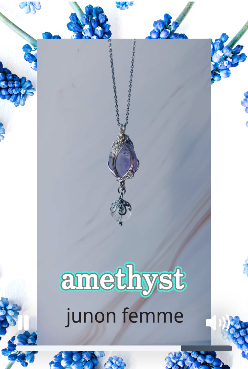 アメジスト＆水晶ネックレス 4,250円