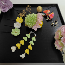 ☆ヘッドドレスとカラーが選べるヘッドパーツ10点セット☆キッズ和装髪飾り　七五三　卒業式　3歳　7歳　 1枚目の画像