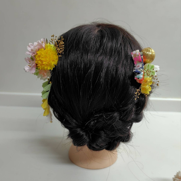 ☆ヘッドドレスとカラーが選べるヘッドパーツ10点セット☆キッズ和装髪飾り　七五三　卒業式　3歳　7歳　 5枚目の画像