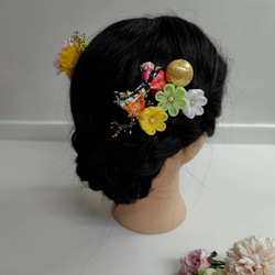 ☆ヘッドドレスとカラーが選べるヘッドパーツ10点セット☆キッズ和装髪飾り　七五三　卒業式　3歳　7歳　 4枚目の画像