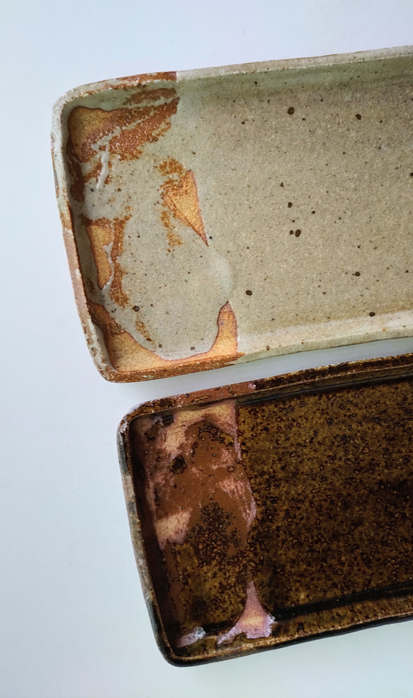 灰釉うな八皿 3枚目の画像