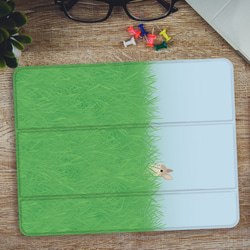 草むらのウサギ  iPadケース ペン収納 軽量 背面クリア あいぱっどけーす スタンド機能 4枚目の画像