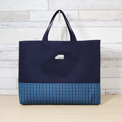 aa_aaファミリア風青チェック　ハンドメイド d2683373f528f038f6ea7441648e4d
