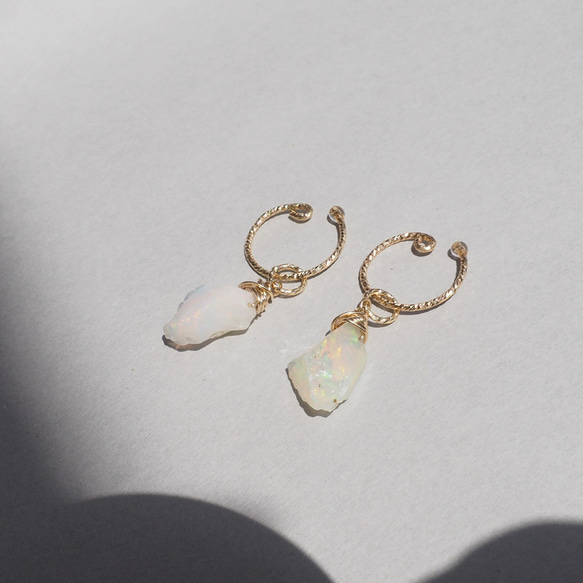 14kgf エチオピアオパール オパール チャーム ピアス イヤリング