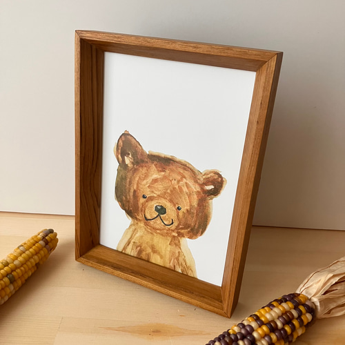 クマのぬいぐるみ アート フレーム付き 2Lサイズアートポスター ＋チークフレームセット ぬいぐるみのクマ