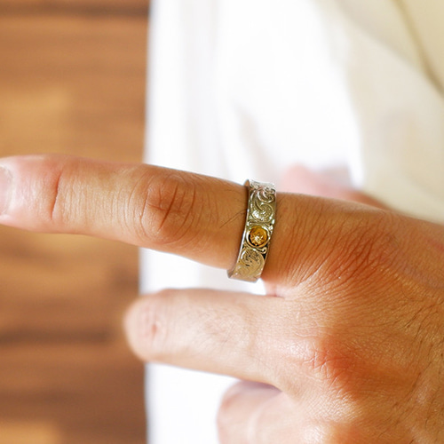 ハワイアンジュエリー リング 指輪 刻印 太陽 サン スクロール 波