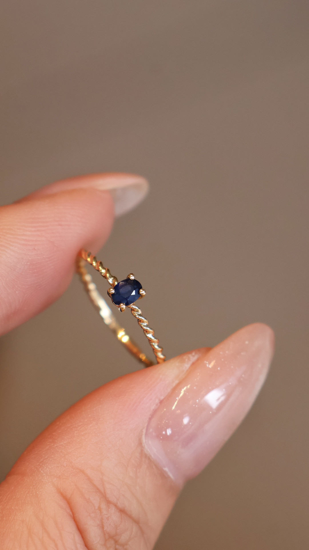 サファイア付きリングk18　2505