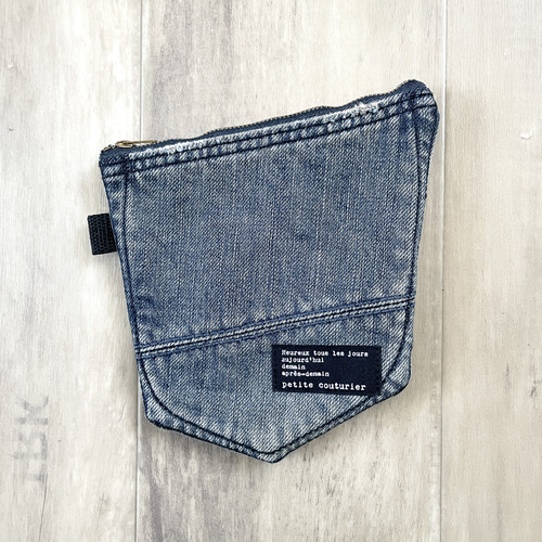 デニムリメイク 小物 デニムリメイク ポケットでポーチの作り方 Denim remake DIY 古着