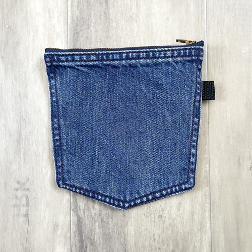 リメイクデニムポケットいっぱいポーチ さくらさん リメイクデニム