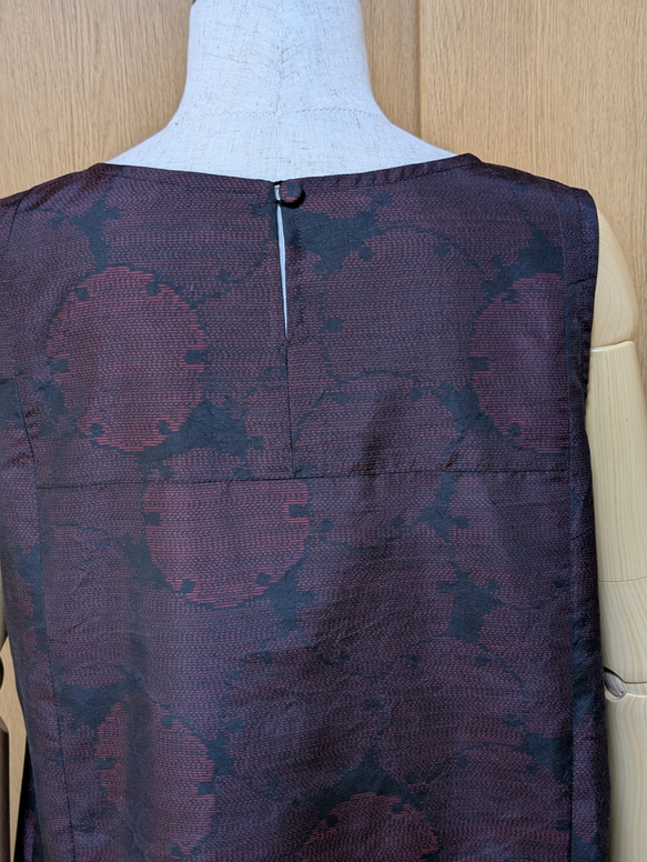 着物リメイク　ワンピース　大島紬　Ｍ〜L 6枚目の画像