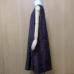 着物リメイク　ワンピース　大島紬　Ｍ〜L 4枚目の画像