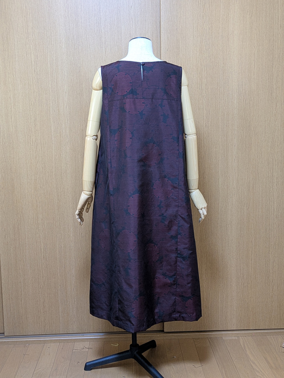 着物リメイク　ワンピース　大島紬　Ｍ〜L 7枚目の画像