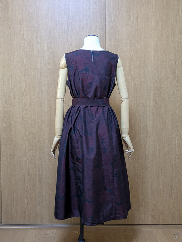 着物リメイク　ワンピース　大島紬　Ｍ〜L 8枚目の画像