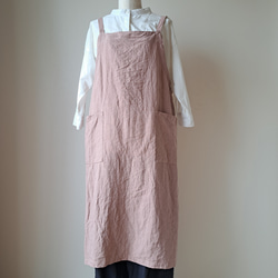 リネンのかぶるだけ簡単エプロン(オフホワイト) エプロン TSUMUGO 通販