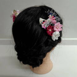 ☆ヘッドドレスとカラーが選べるヘッドパーツ10点セット☆キッズ和装髪飾り　七五三　卒業式　3歳　7歳　 4枚目の画像