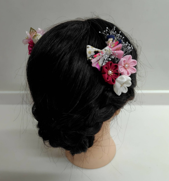 ☆ヘッドドレスとカラーが選べるヘッドパーツ10点セット☆キッズ和装髪飾り　七五三　卒業式　3歳　7歳　 4枚目の画像