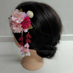 ☆ヘッドドレスとカラーが選べるヘッドパーツ10点セット☆キッズ和装髪飾り　七五三　卒業式　3歳　7歳　 3枚目の画像