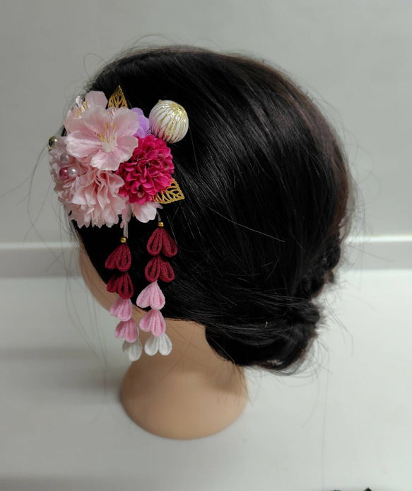 ☆ヘッドドレスとカラーが選べるヘッドパーツ10点セット☆キッズ和装髪飾り　七五三　卒業式　3歳　7歳　 3枚目の画像