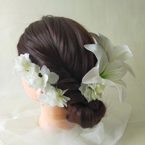 ユリの髪飾り ヘッドドレス ヘッドドレス（アクセサリー） riri-hana