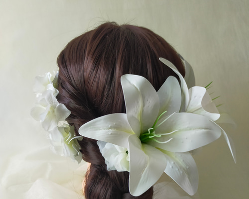 ユリの髪飾り ヘッドドレス ヘッドドレス（アクセサリー） riri-hana
