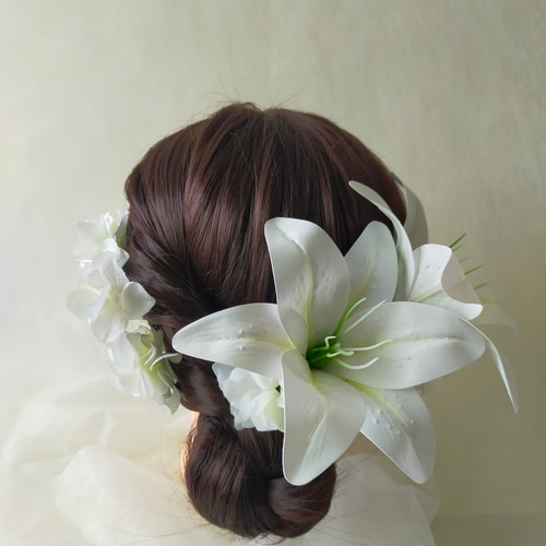 ユリの髪飾り ヘッドドレス ヘッドドレス（アクセサリー） riri-hana
