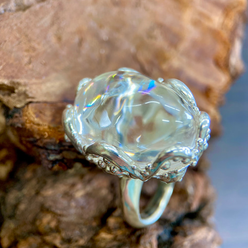 アイリスクォーツsilverリング(送料無料)虹色水晶 指輪・リング kakaz