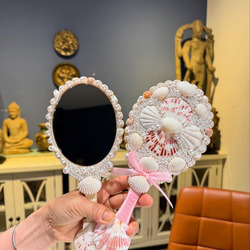 貝殻装飾のハンドミラー3点セット 貝殻装飾のハンドミラー3点セット