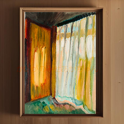 16×23㎝「朝の海6」サムホール・油彩画・原画 絵画 かいがの