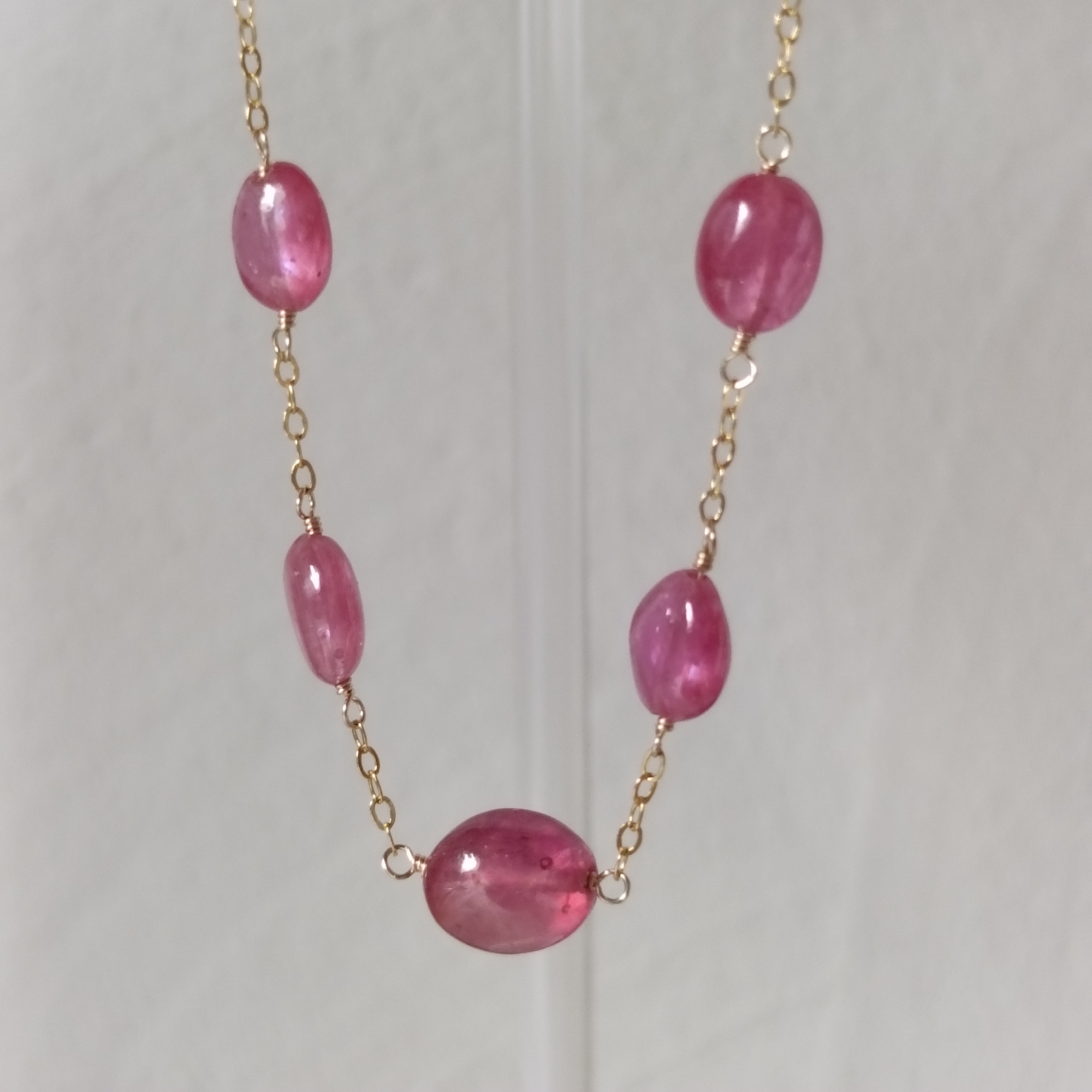 *Ruby*宝石質ルビーAAA 14kgfブレスレット 全長17.6cm 内径約16cm