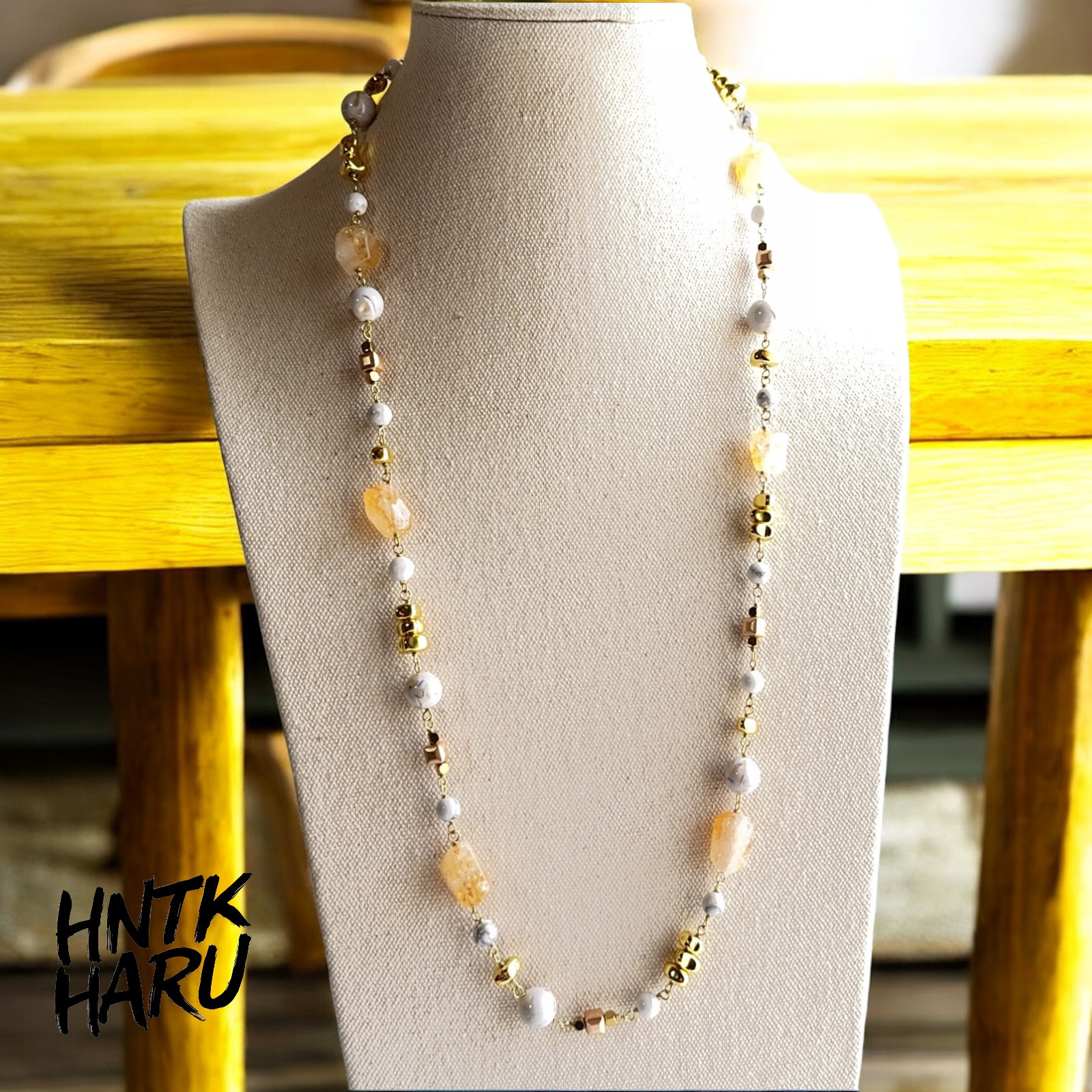 HNTK シトリン＆ヘマタイト ネックレス　N0764