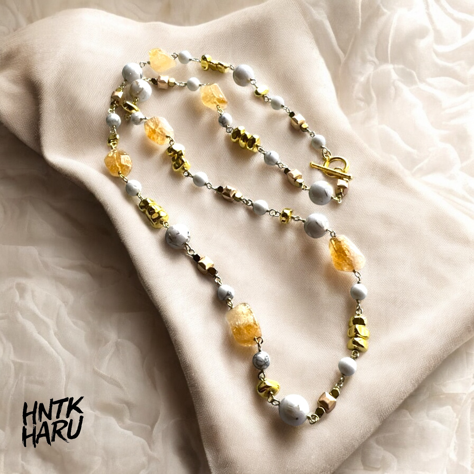 HNTK シトリン＆ヘマタイト ネックレス　N0764