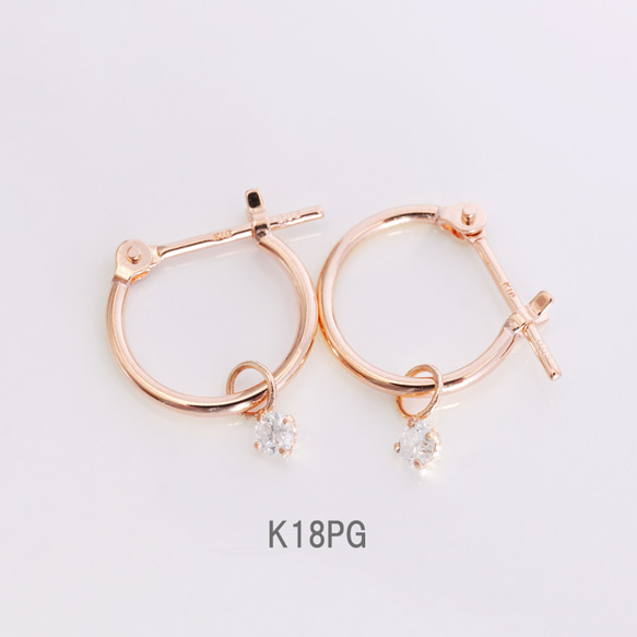 【オーダー専用】K18PGダイヤモンドチャーム 2枚目の画像