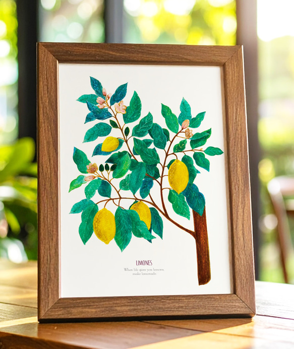《植物図鑑/Limones(レモン)》インテリアポスター/絵画 272×242mm ※色紙サイズ (A4・A3に変更可) 7枚目の画像