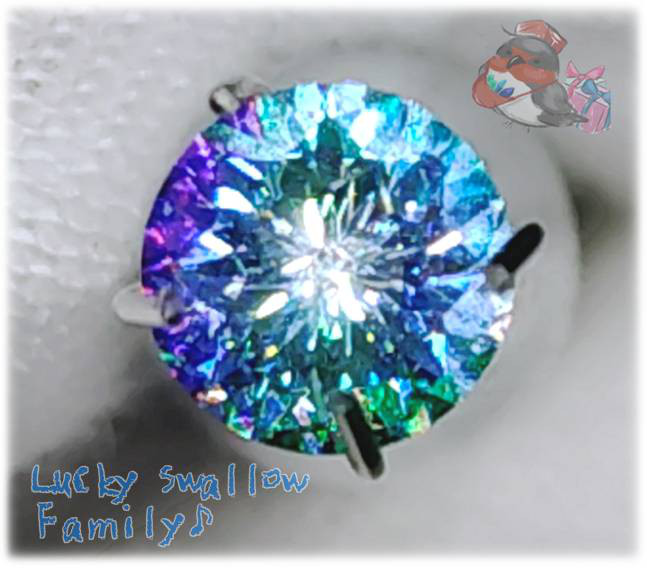 ◆ 1点もの ” 幻想鉱石：第三世代フローライト改 ” 高級品 6 mm ラウンド 人工強化ジルコニア 7028