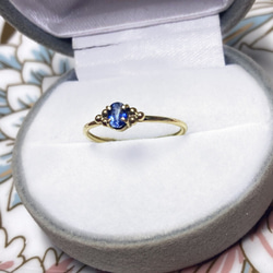 ブルーサファイアのリング　オーバルファセット・カット 4枚目の画像