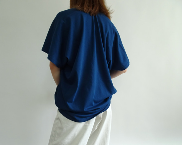 大人の夏服／スリットネック天竺プルオーバー＜ニュアンスブルー＞ 5枚目の画像