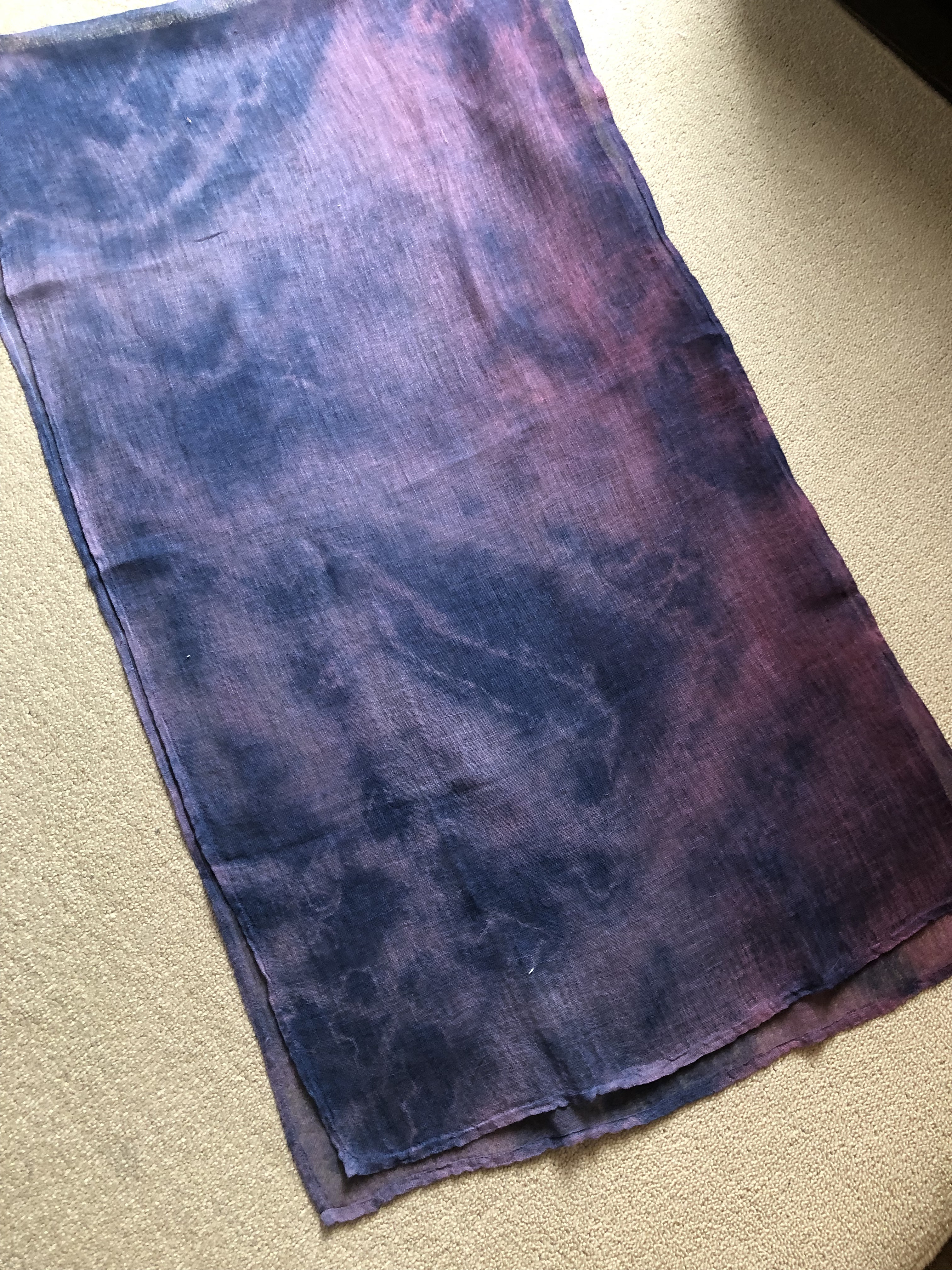 草木手染めヘンプストール一点物